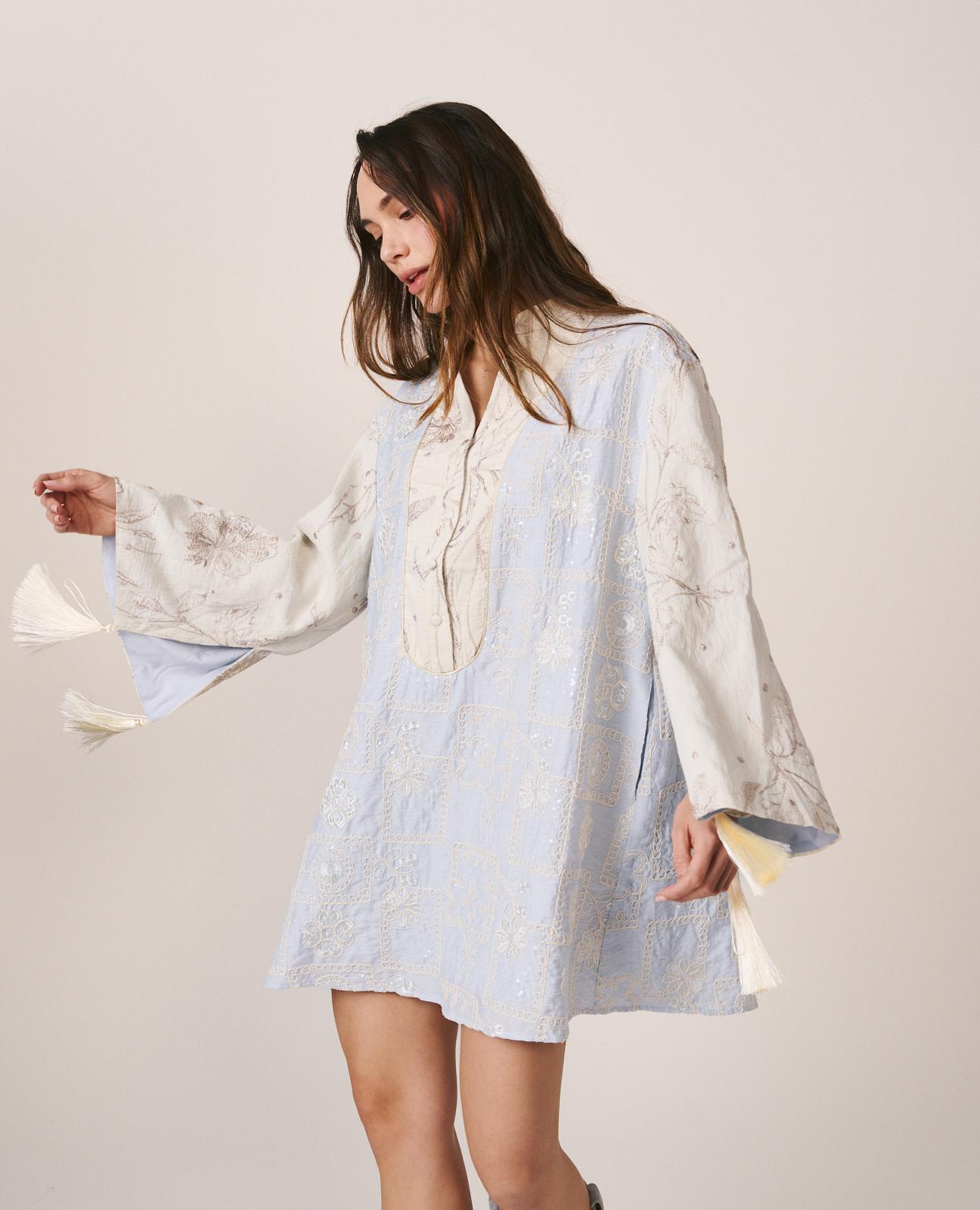 alma-en-pena-minikleid-bestickt-mit-pailletten-blau image 5