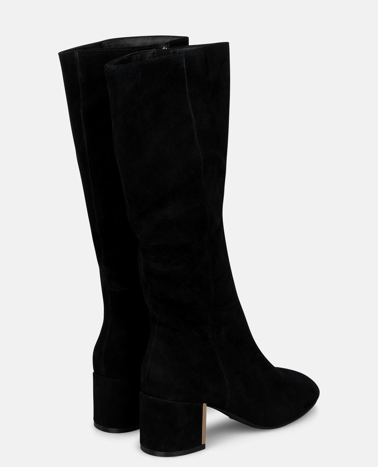 alma-en-pena-stiefel-wildleder-schwarz-rei-verschluss-5-5-cm-metallic-blockabsat image 3