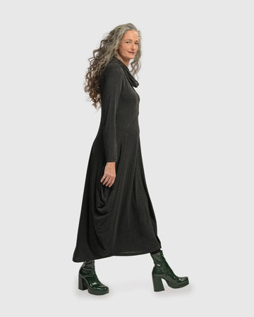 alembika-urban-diamond-dress-charcoal-damen-langarmkleid image 3