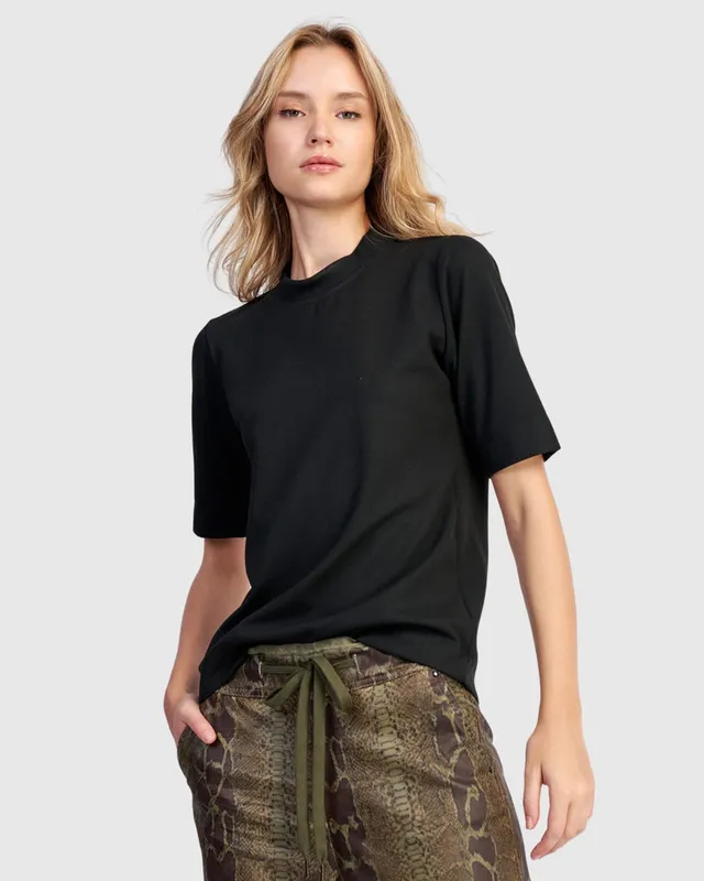 alembika-essential-mockneck-tee-schwarz-damen-shirt-halbarm image 1