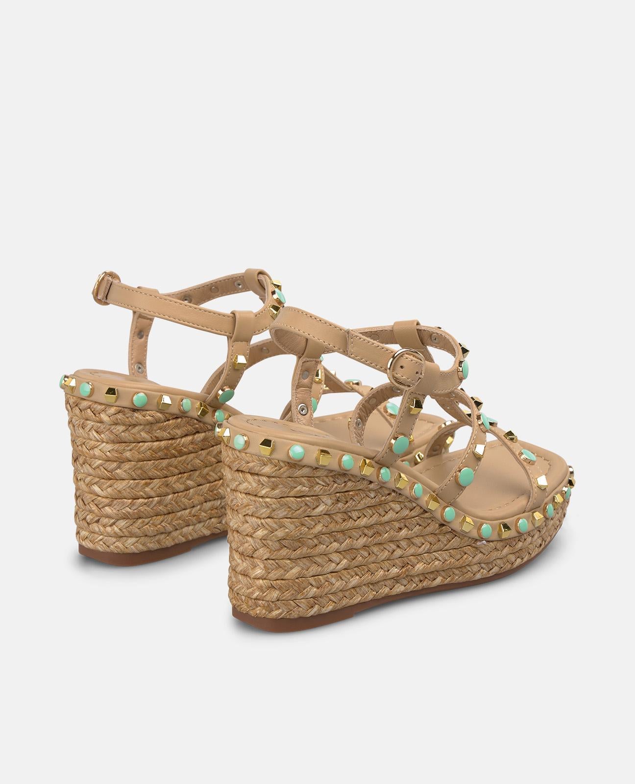 alma-en-pena-esparto-sandal-with-studded-upper-keilsandalette-in-arena-mit-9-5-c image 3