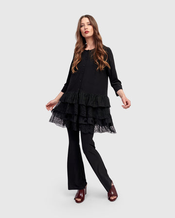 alembika-ruffle-cardigan-damen-strickjacke-schwarz image 8