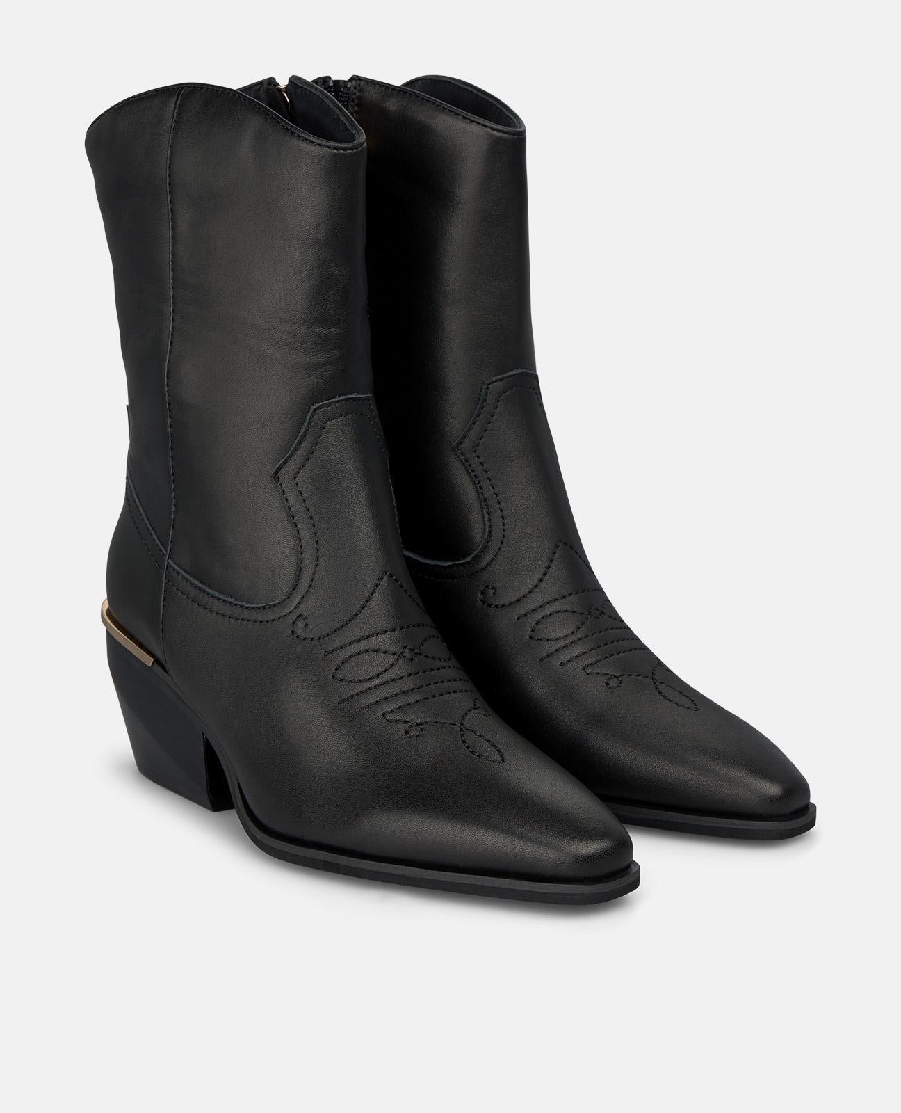 alma-en-pena-alfa-63977-cowboy-stiefelette-nappa-schwarz-6-5-cm-absatz image 2
