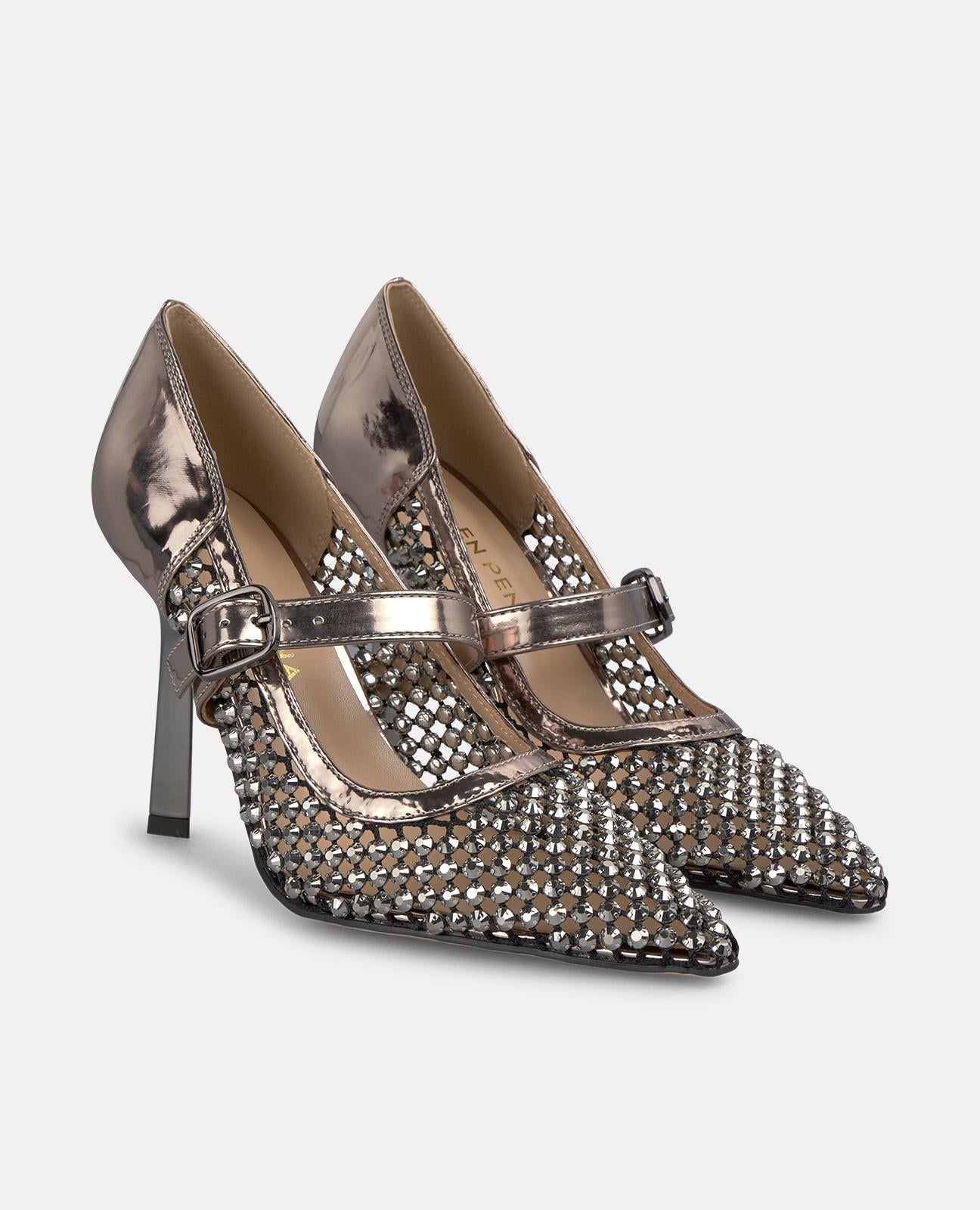 alma-en-pena-mesh-pumps-silber-mit-strass-10-cm image 2