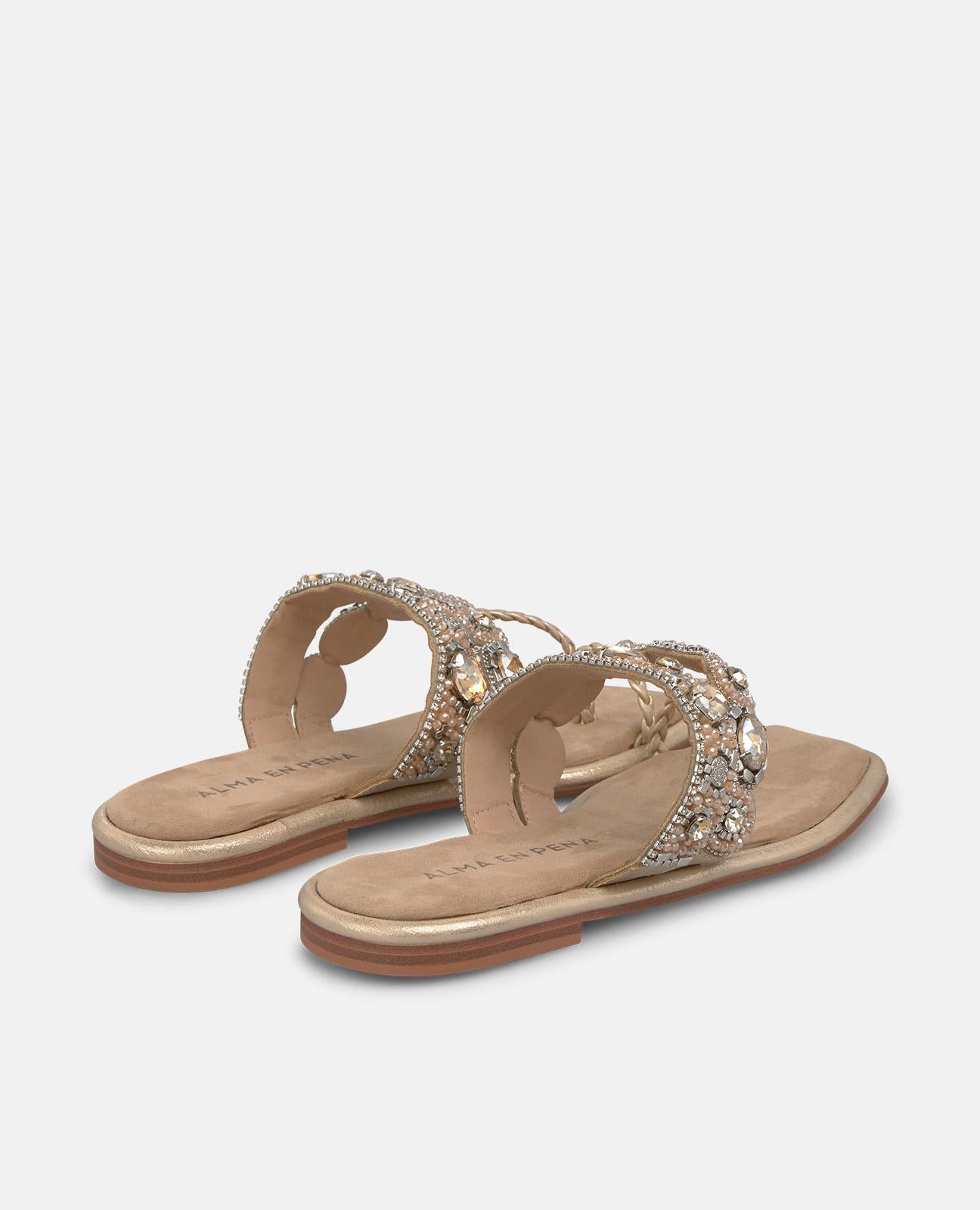 alma-en-pena-flat-sandals-with-jeweled-strap-damen-sandale-arena image 4