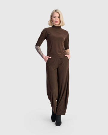 alembika-essential-slinky-mockneck-tee-sepia-damen image 3