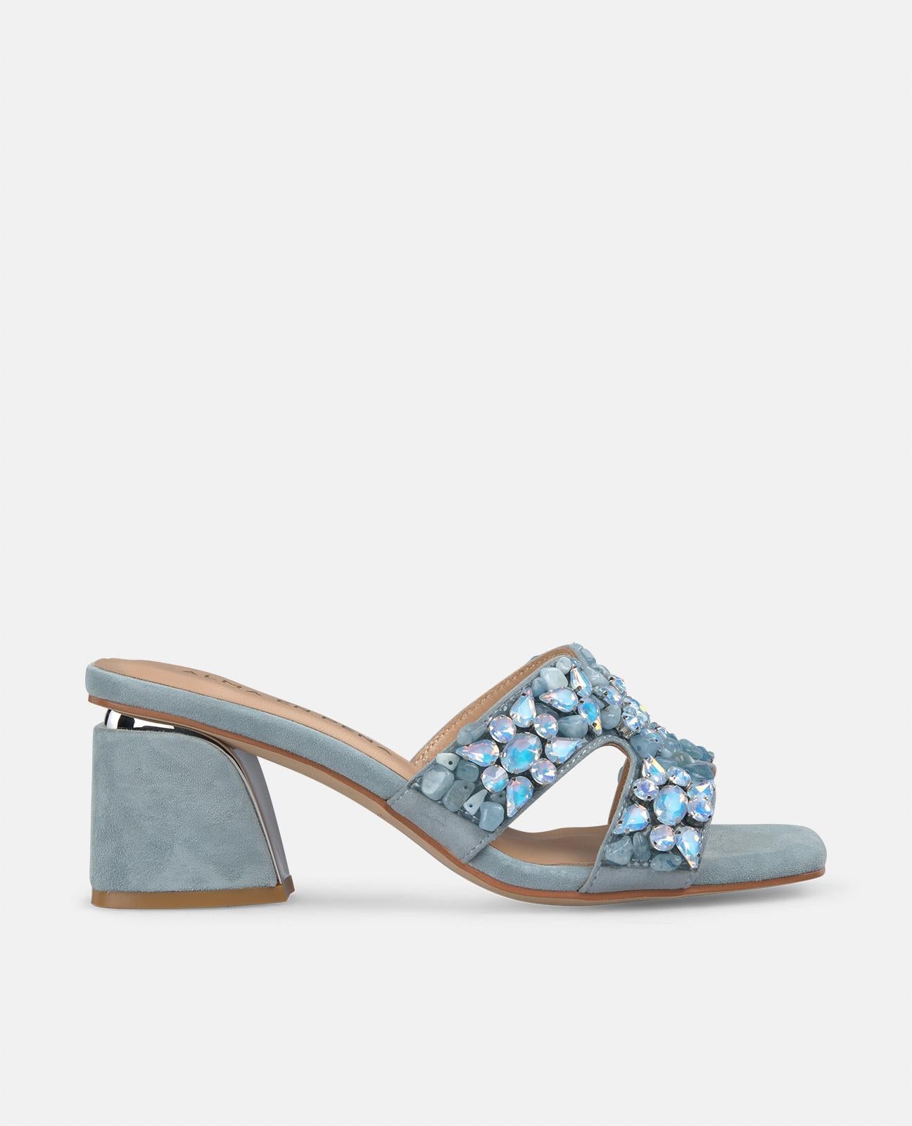 alma-en-pena-mule-sandaletten-blau-mit-strassriemen-6-cm image 1