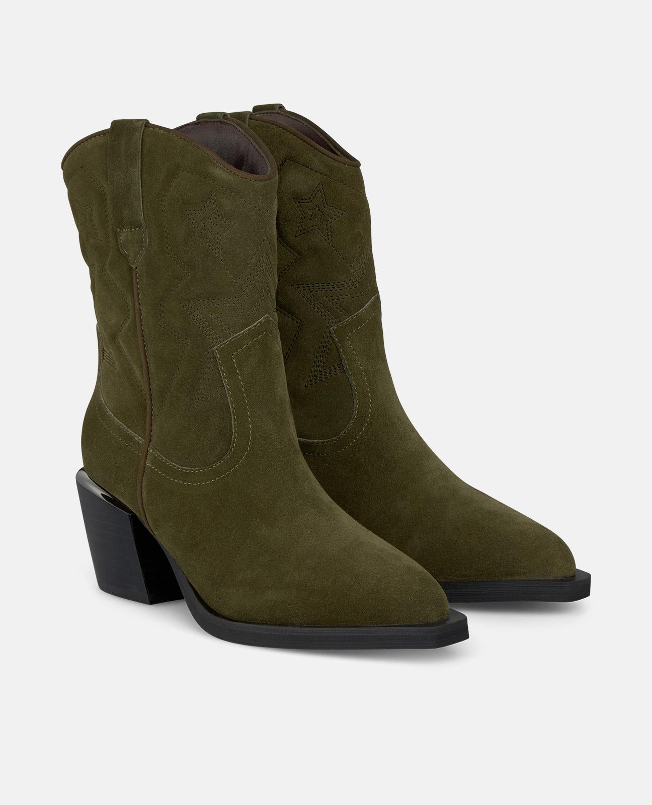 alma-en-pena-stiefelette-bestickter-absatz-7-cm-khaki image 2