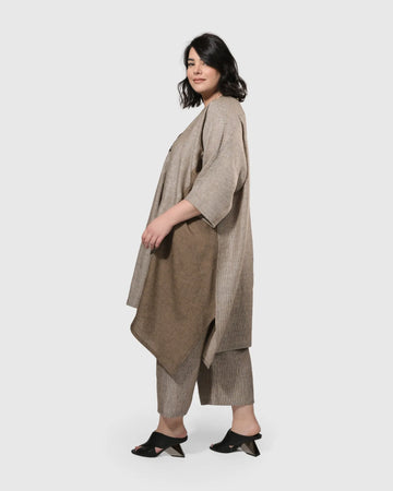 alembika-pinstripe-linen-crop-pants-brown-weite-leinenhose image 3
