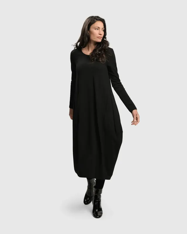 alembika-essential-toned-up-midi-kleid-schwarz image 1