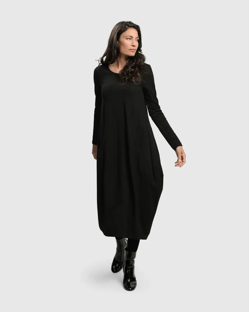 alembika-essential-toned-up-midi-kleid-schwarz image 1