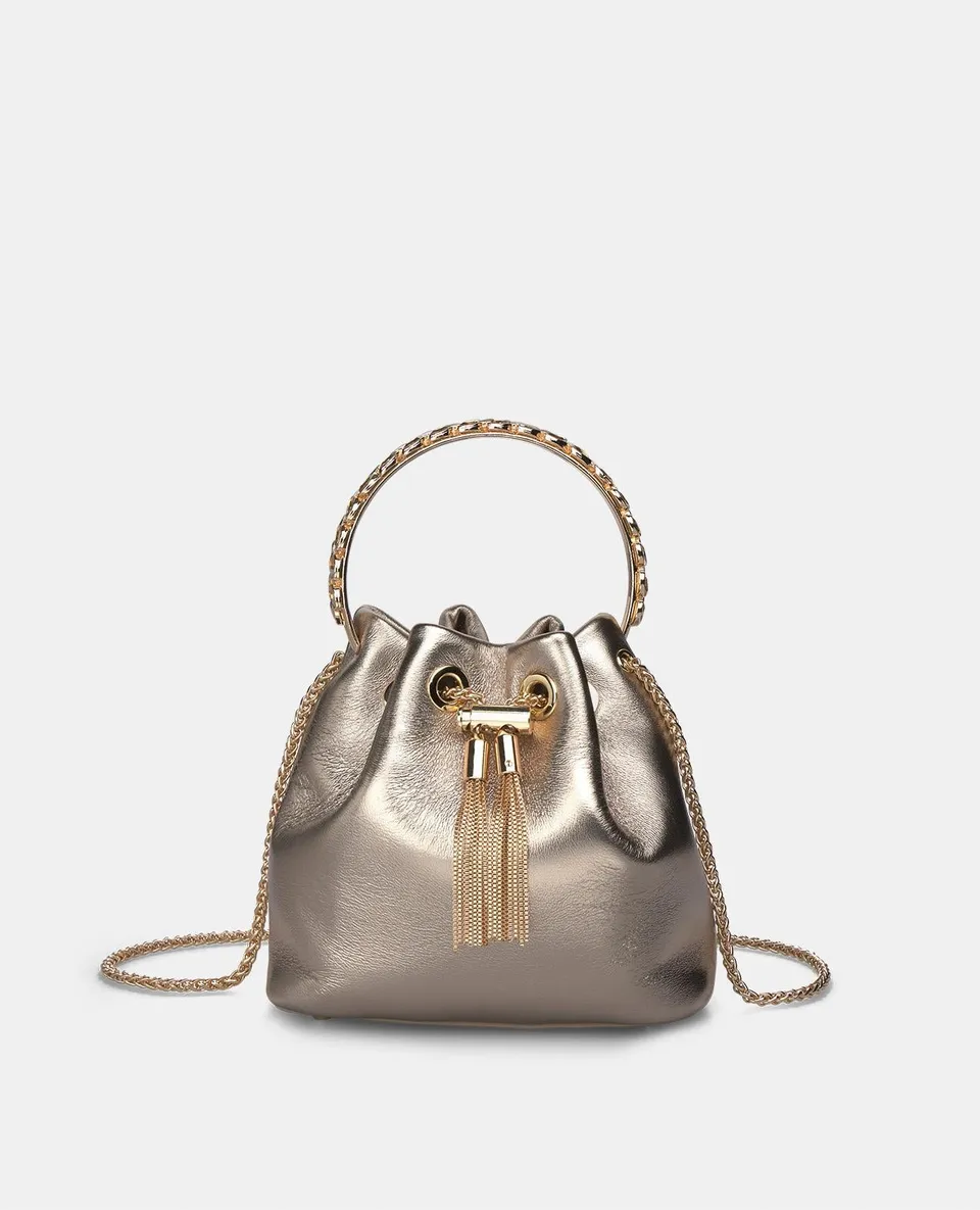 alma-en-pena-handbag-with-rhinestone-handle-bowler-tasche-bronze-party image 1