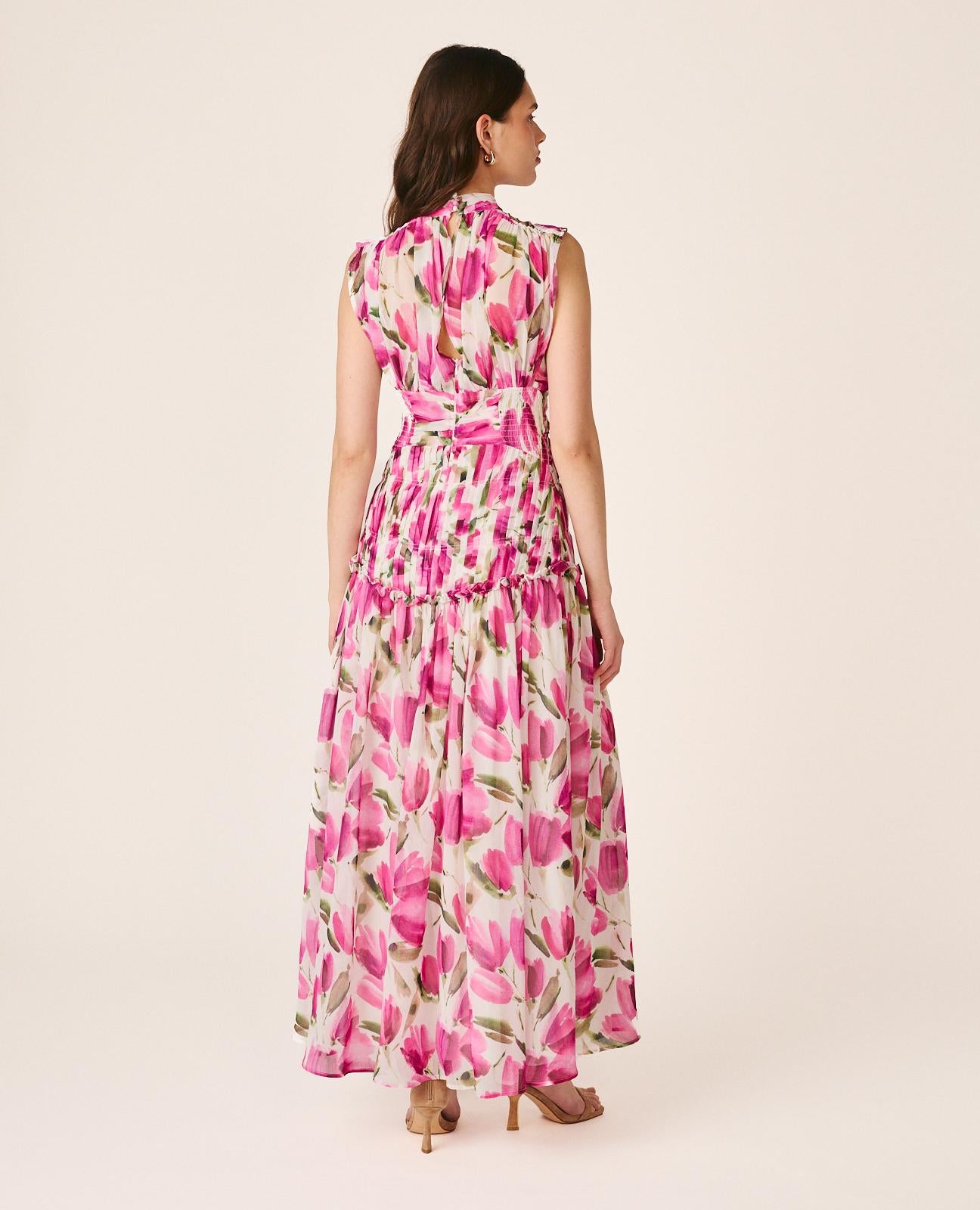 alma-en-pena-langes-blumenkleid-stehkragen-rosa image 7