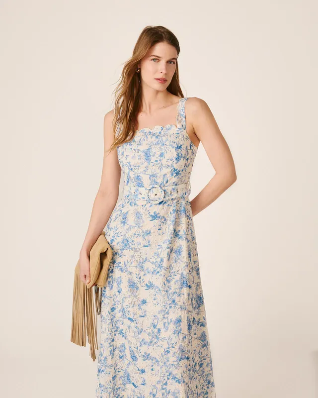 alma-en-pena-lang-kleid-floral-blau-mit-stickerei image 1