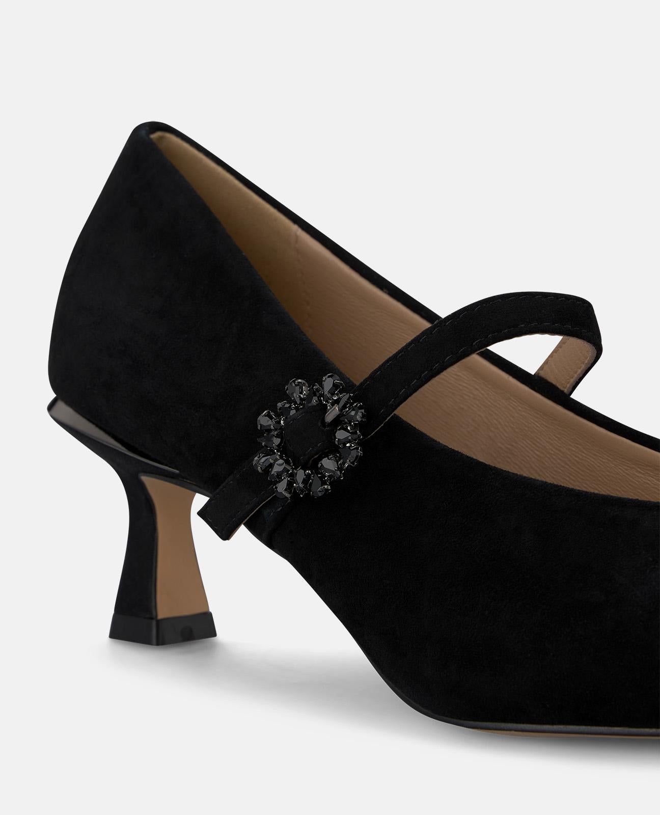 alma-en-pena-spangen-pumps-aus-veloursleder-in-schwarz-mit-6-cm-absatz image 4