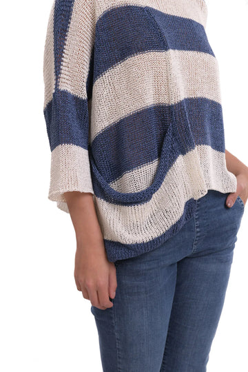 alembika-luxe-pocket-hem-sweater-navy-streifenpullover image 2