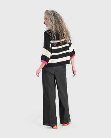 alembika-boxy-stripes-sweater-pullover-schwarz-creme image 5