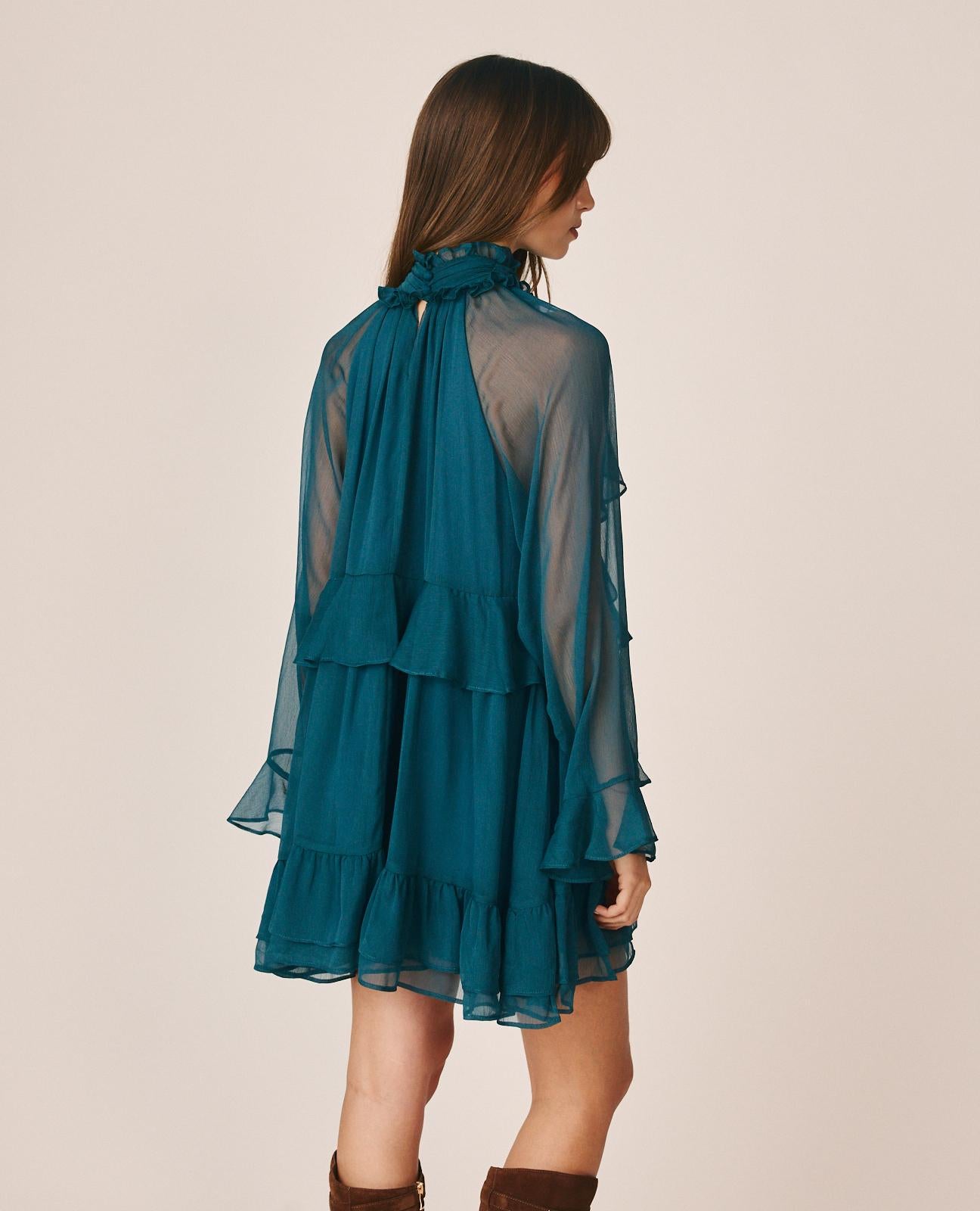 alma-en-pena-ruffle-mini-dress-chiffon-minikleid-blau image 6