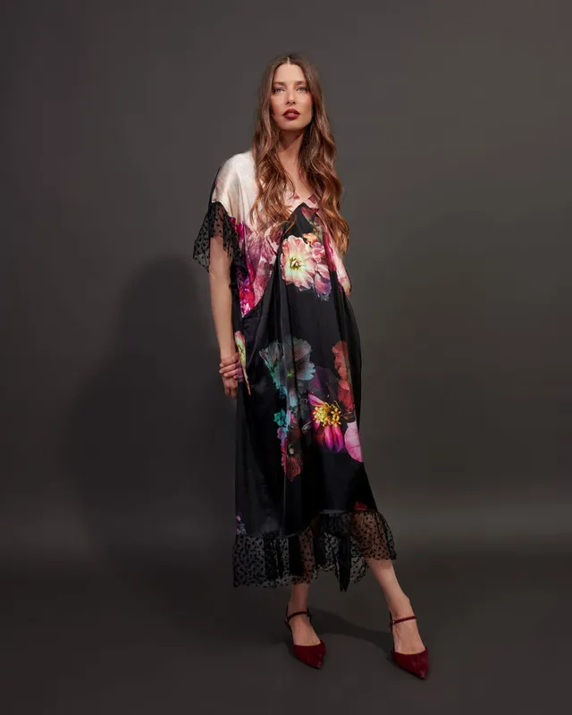 alembika-joni-caftan-dress-mix-damen-kaftankleid-midi image 1