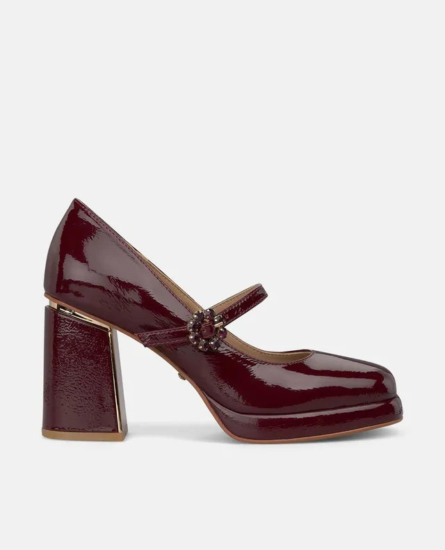 alma-en-pena-lack-pumps-mit-plateau-bordeaux-eckige-zehenpartie-8-5-cm-blockabsa image 1