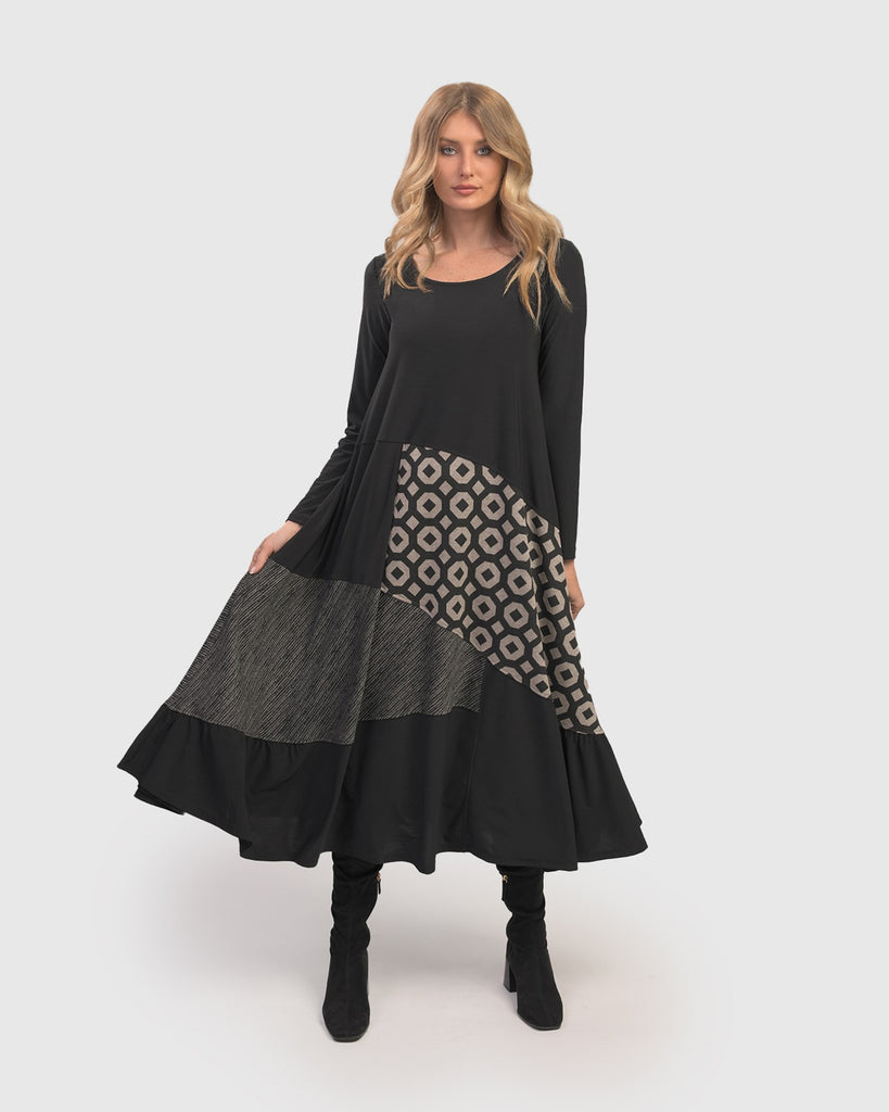alembika-gabby-swing-kleid-black-graphite-maxi image 1