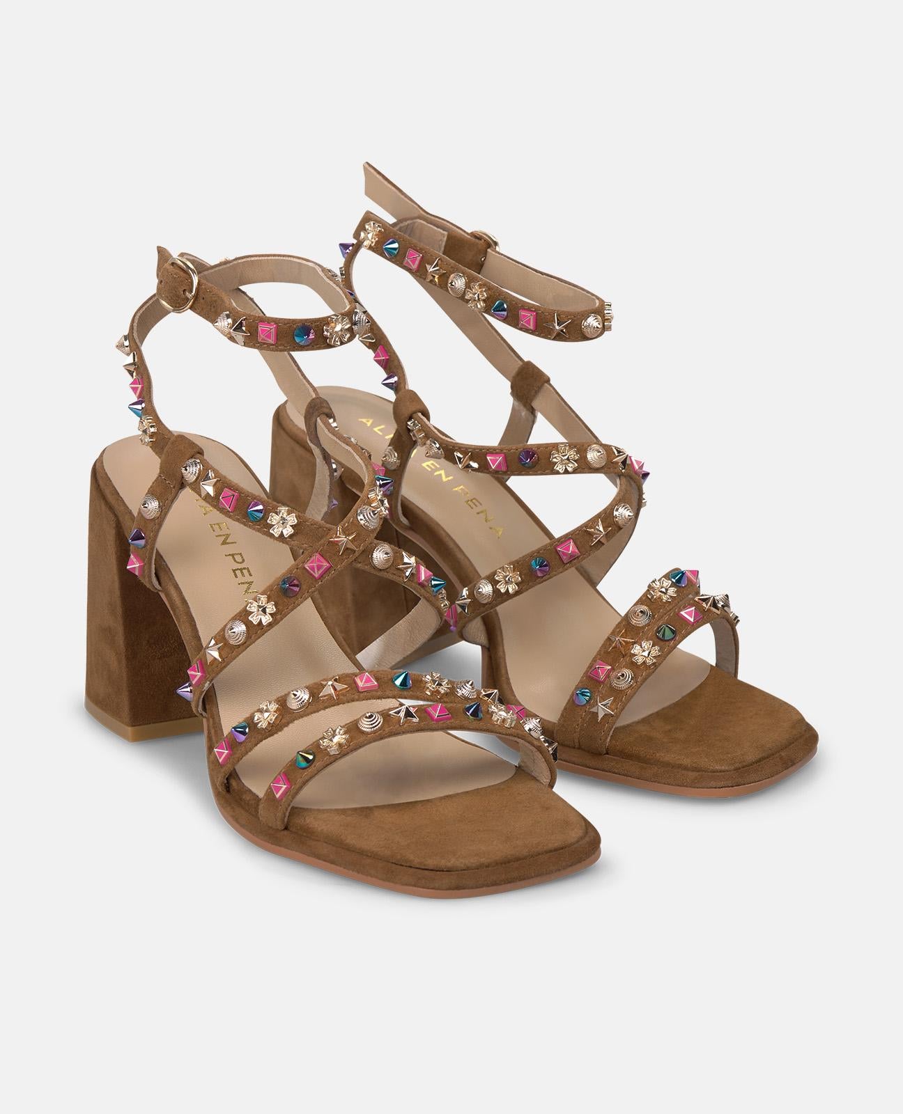 alma-en-pena-colorful-studded-sandals-blockabsatz-sandale-9-cm image 3