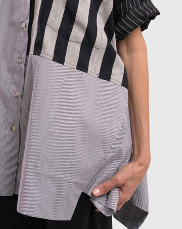 alembika-tao-trapeze-button-down-bluse-bars image 6