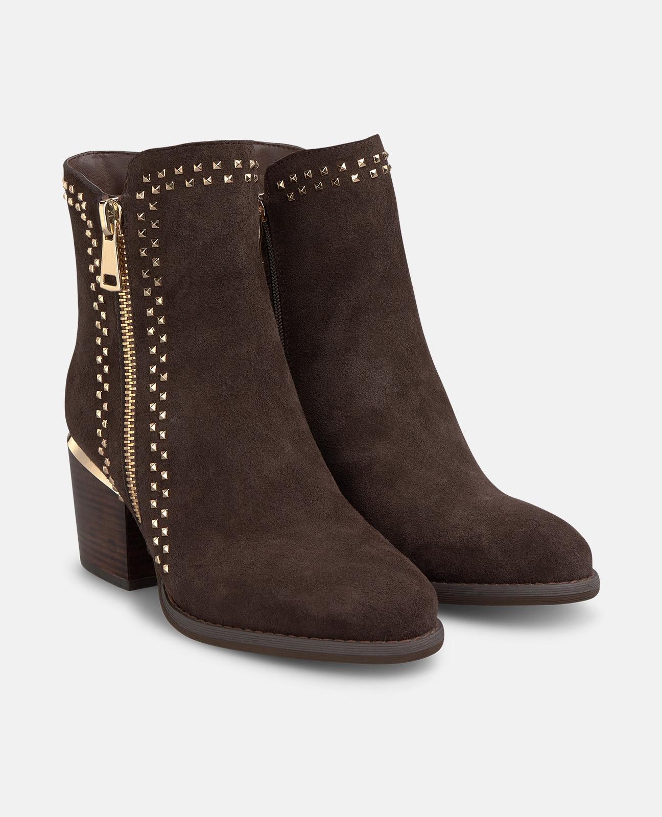 alma-en-pena-wildleder-stiefelette-braun-nieten-7-5-cm image 2