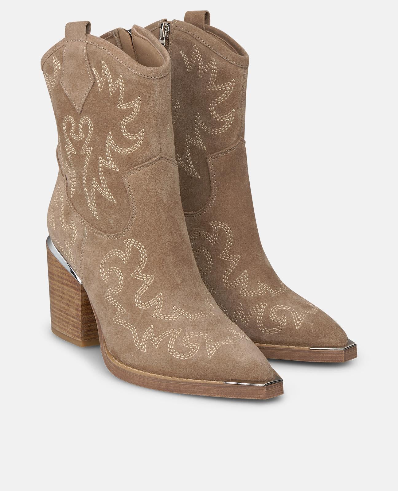 alma-en-pena-cowboy-boots-wildleder-mink-rei-verschluss-7-5-cm-blockabsatz image 2