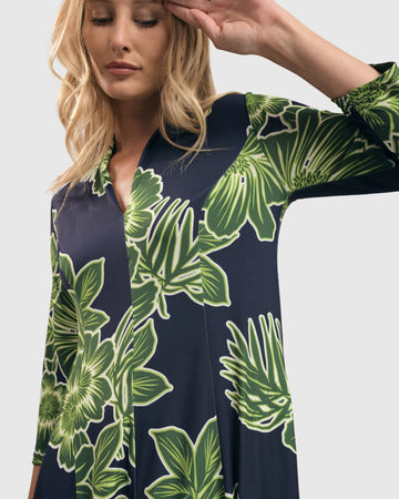 alembika-island-cocoon-dress-royal-green-damen-jersey-kleid image 2
