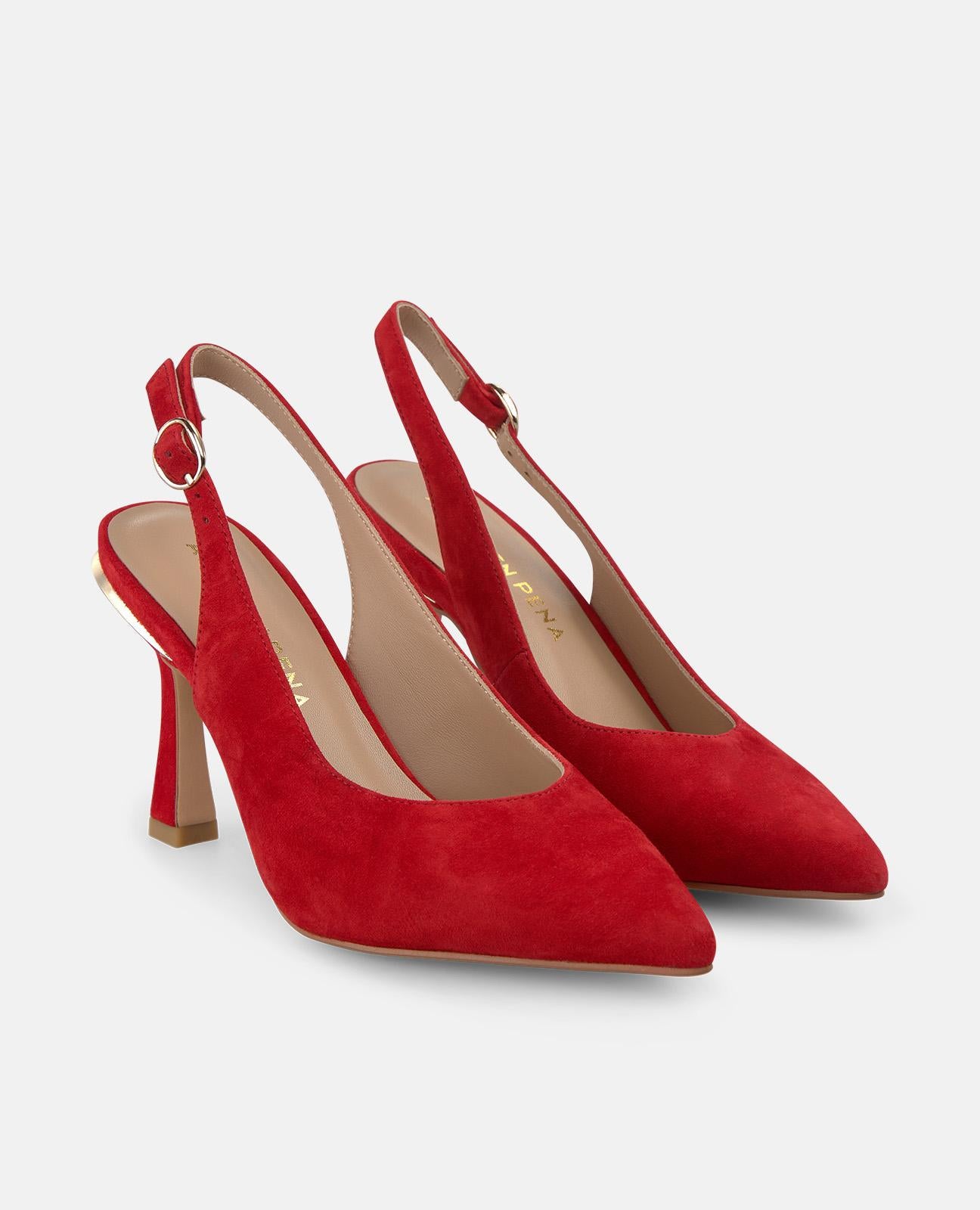 alma-en-pena-slingback-pumps-rot-spitzer-high-heel-9-cm-mit-schnalle image 2