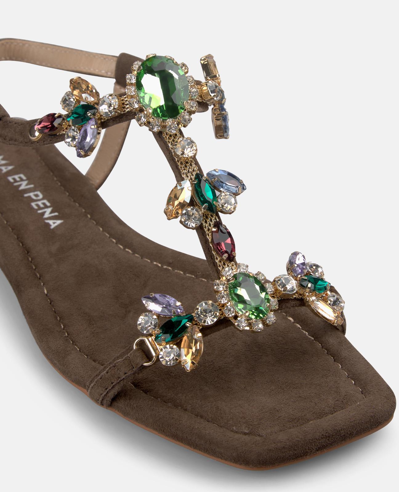 alma-en-pena-alfa-62819-flache-sandalen-mit-strass-braun image 4