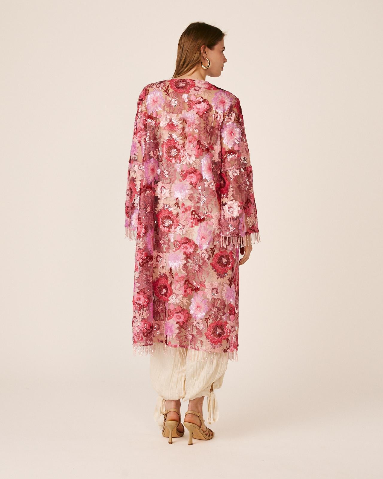 alma-en-pena-floral-kaftan-fuchsia-pailletten image 6