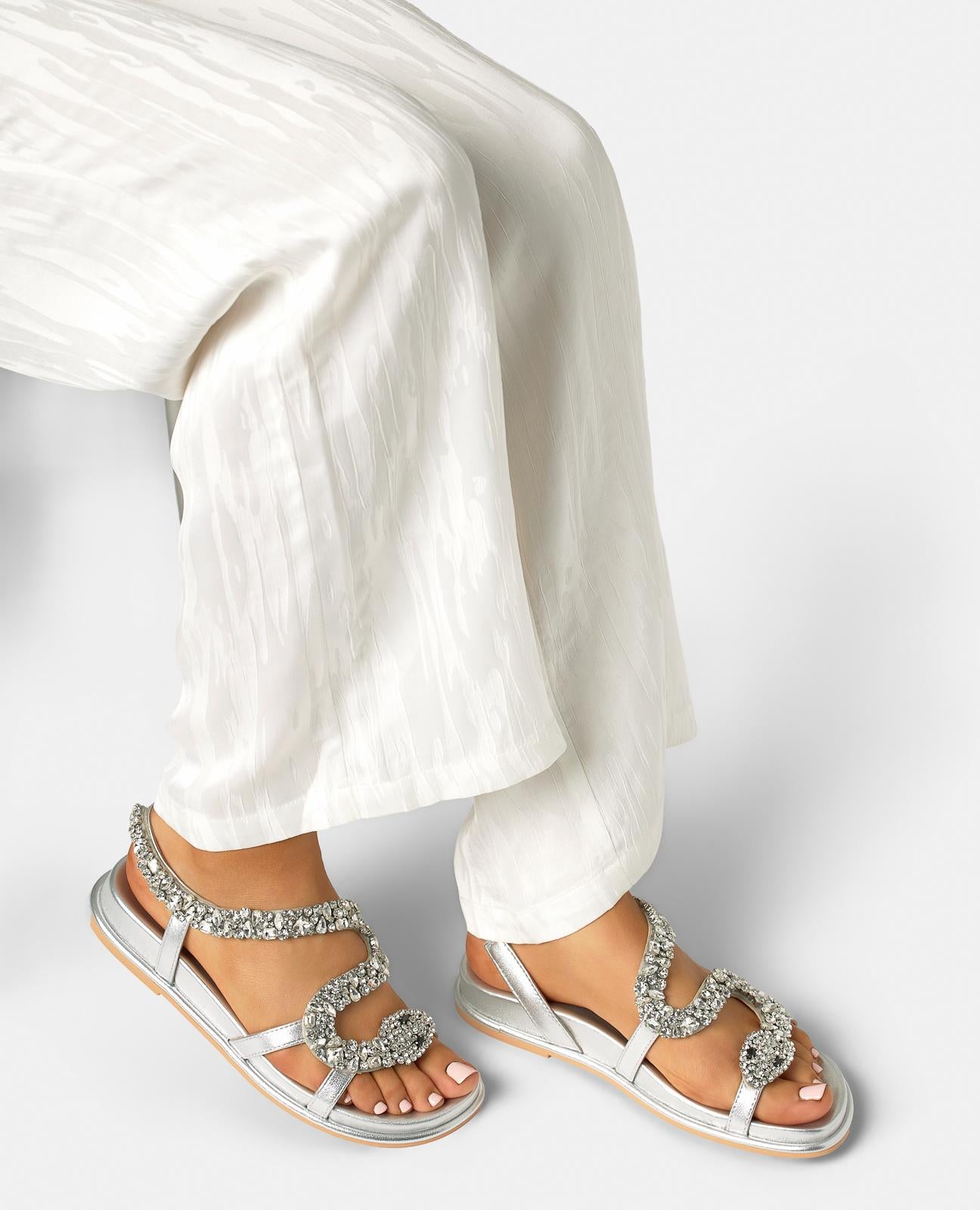 alma-en-pena-flat-sandal-snake-flache-sandalen-silber image 5