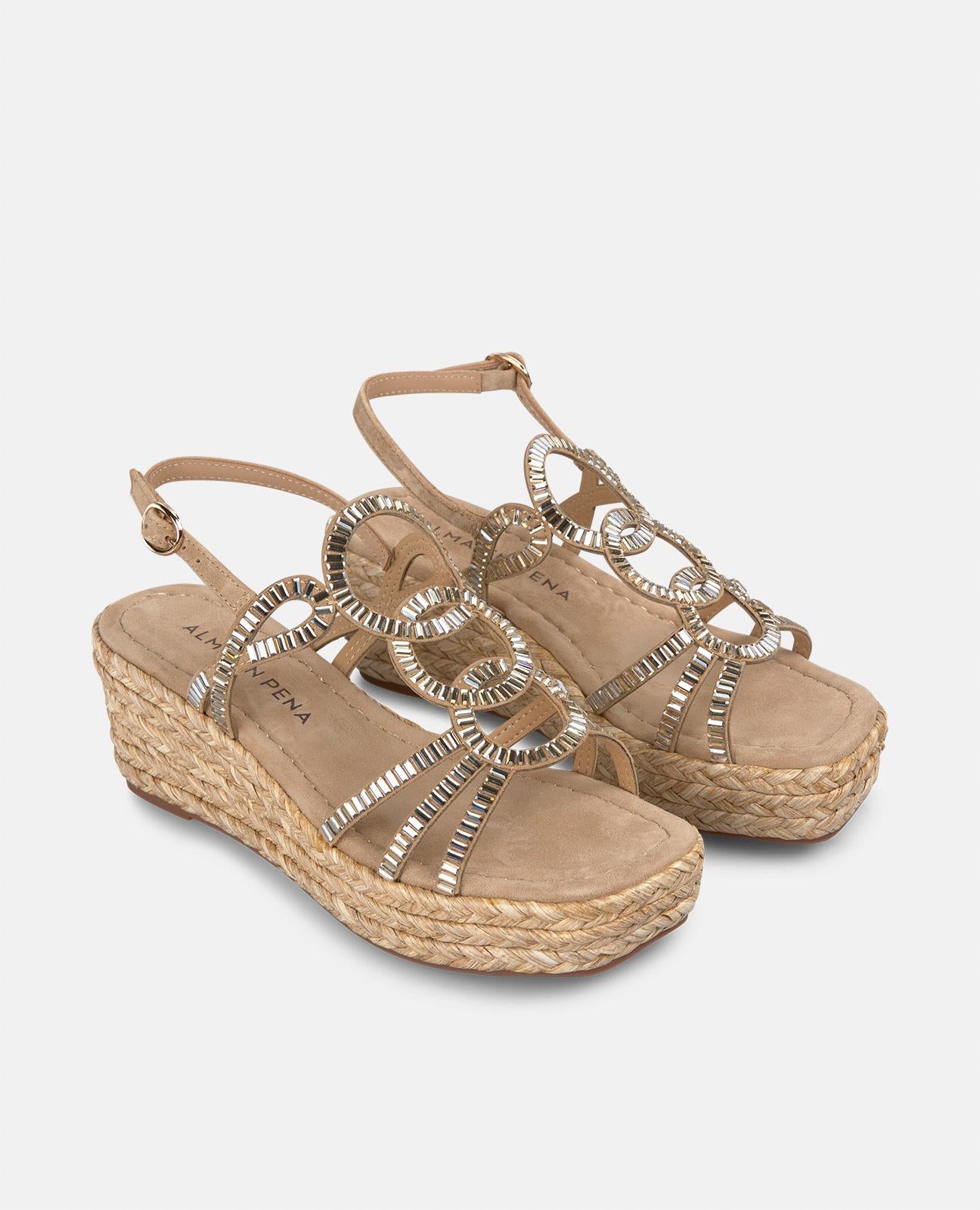 alma-en-pena-keil-sandalen-arena-glitzer-5-cm image 2