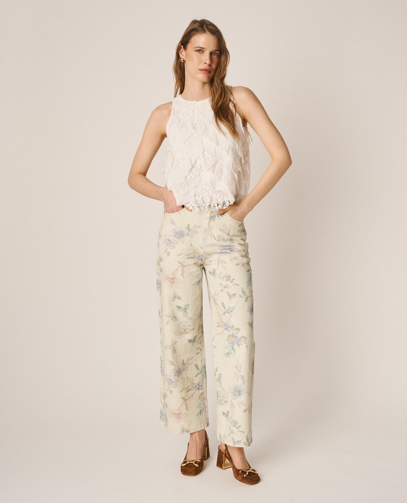 alma-en-pena-floral-print-high-waist-jeans-multicolor-blumenprint image 2