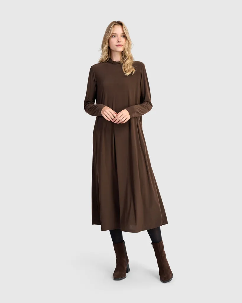 alembika-essential-slinky-a-line-dress-sepia-maxi-a-linien-kleid image 1