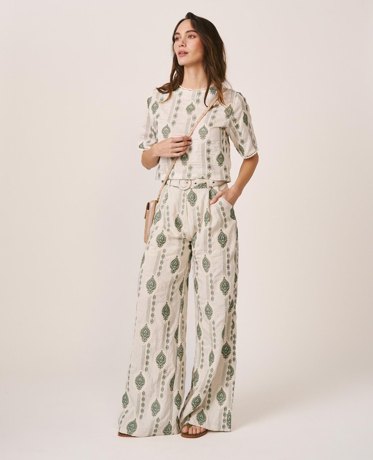 alma-en-pena-plissee-hose-wide-leg-beige image 2