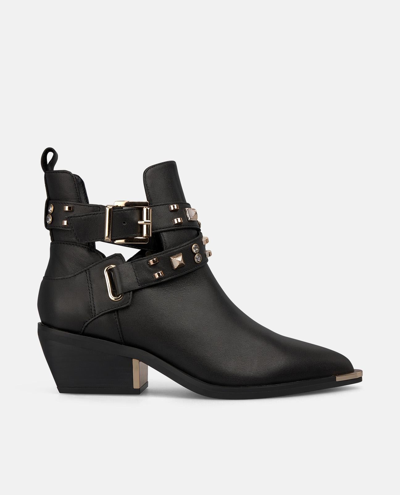 alma-en-pena-flat-bootie-schwarz-schlitz-4-5-cm image 1