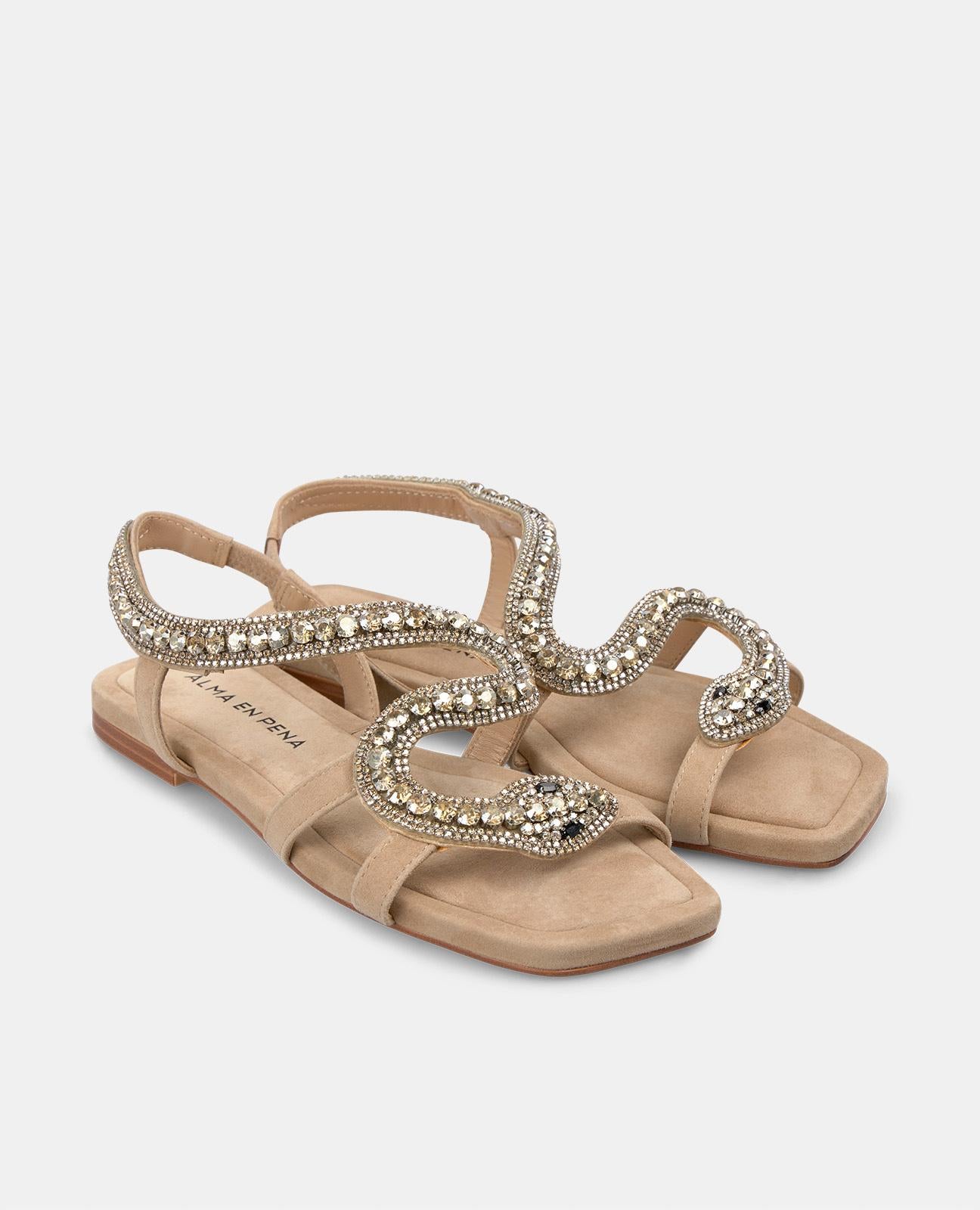 alma-en-pena-snake-flachsandale-arena-mit-strass-1-cm image 2