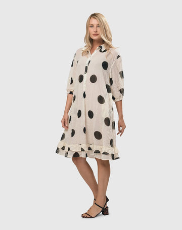 alembika-moon-dot-babydoll-kleid-crinkle-chiffon-creme-schwarz image 7