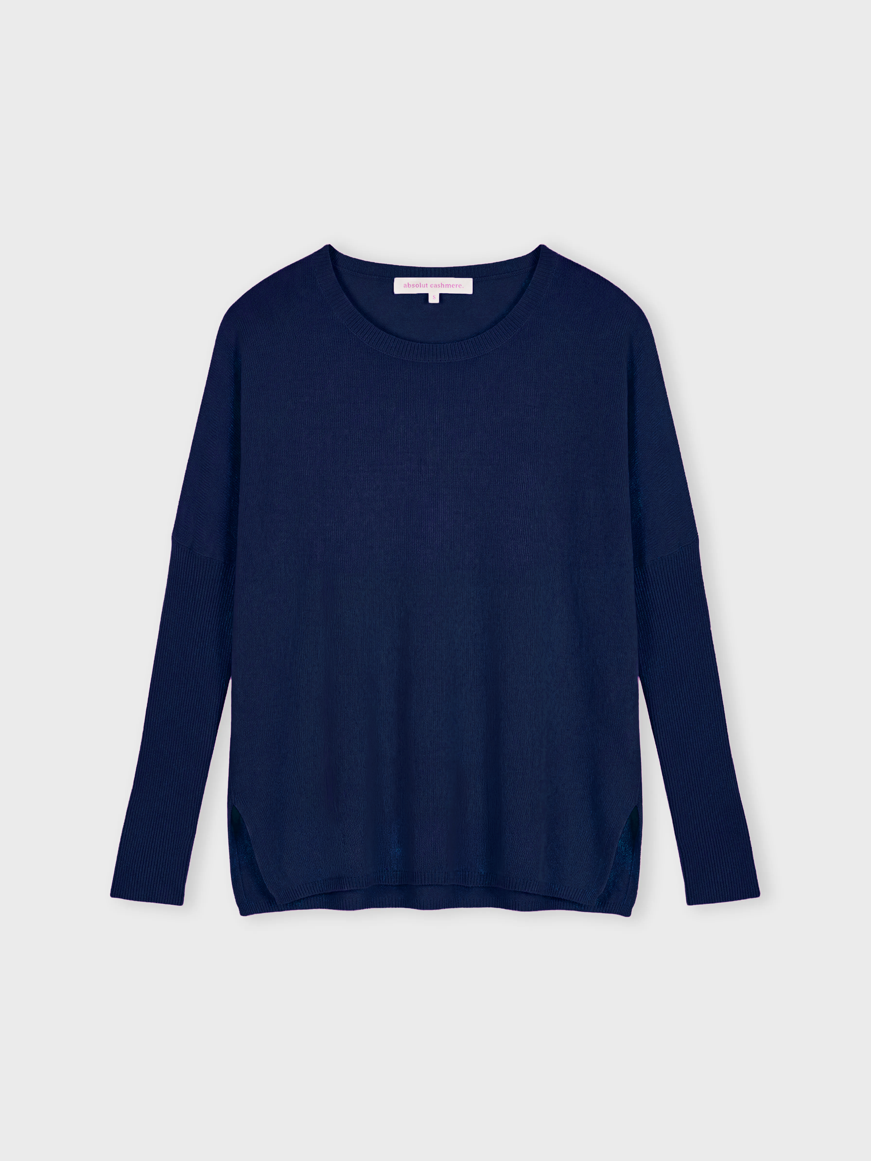 absolut-astrid-damen-kaschmir-poncho-pullover-rundhals-navy image 1