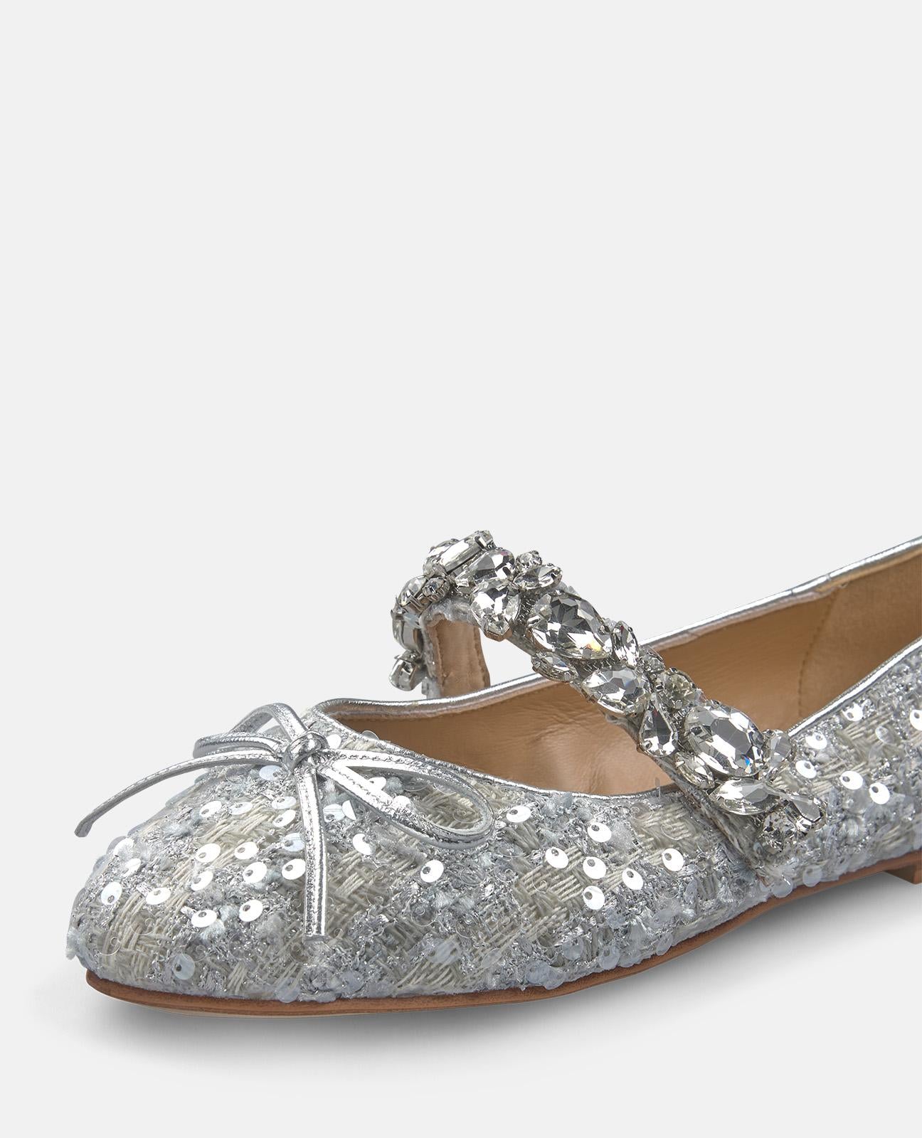 alma-en-pena-tweed-ballerina-silber-mit-strass image 5