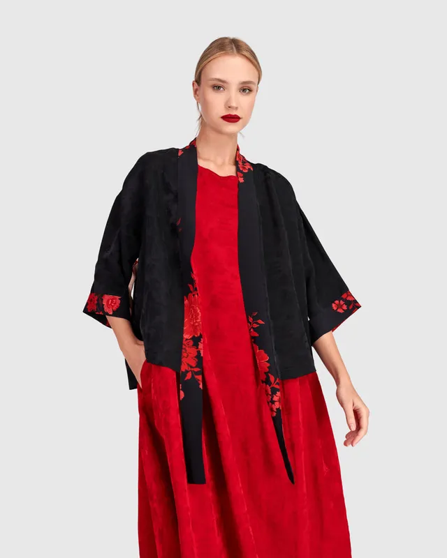 alembika-boudoir-jacket-black-jacquard-damen-jacke image 1