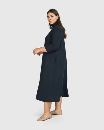 alembika-essential-a-line-dress-ocean-damen-midikleid-langarm image 8