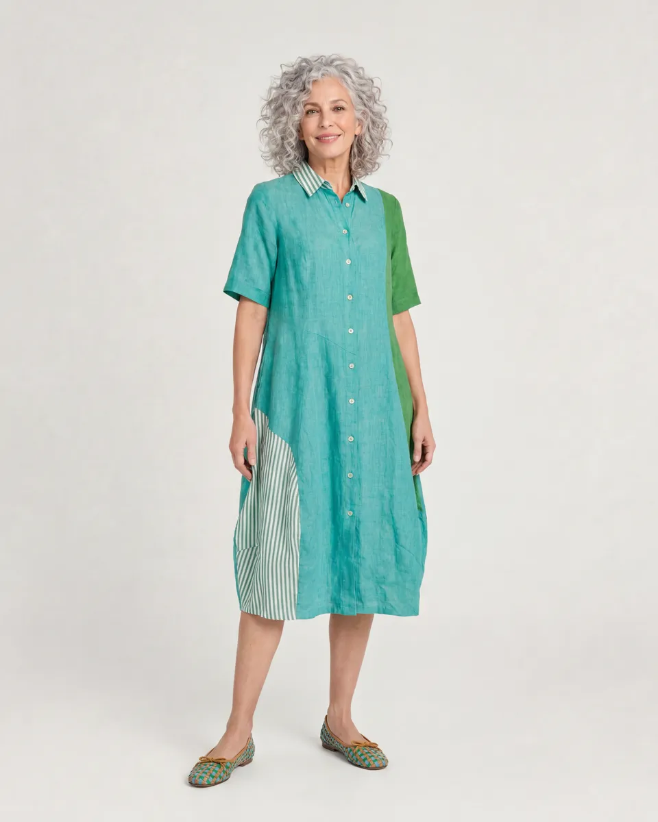 alembika-barb-linen-shirtdress-teal-mix image 1