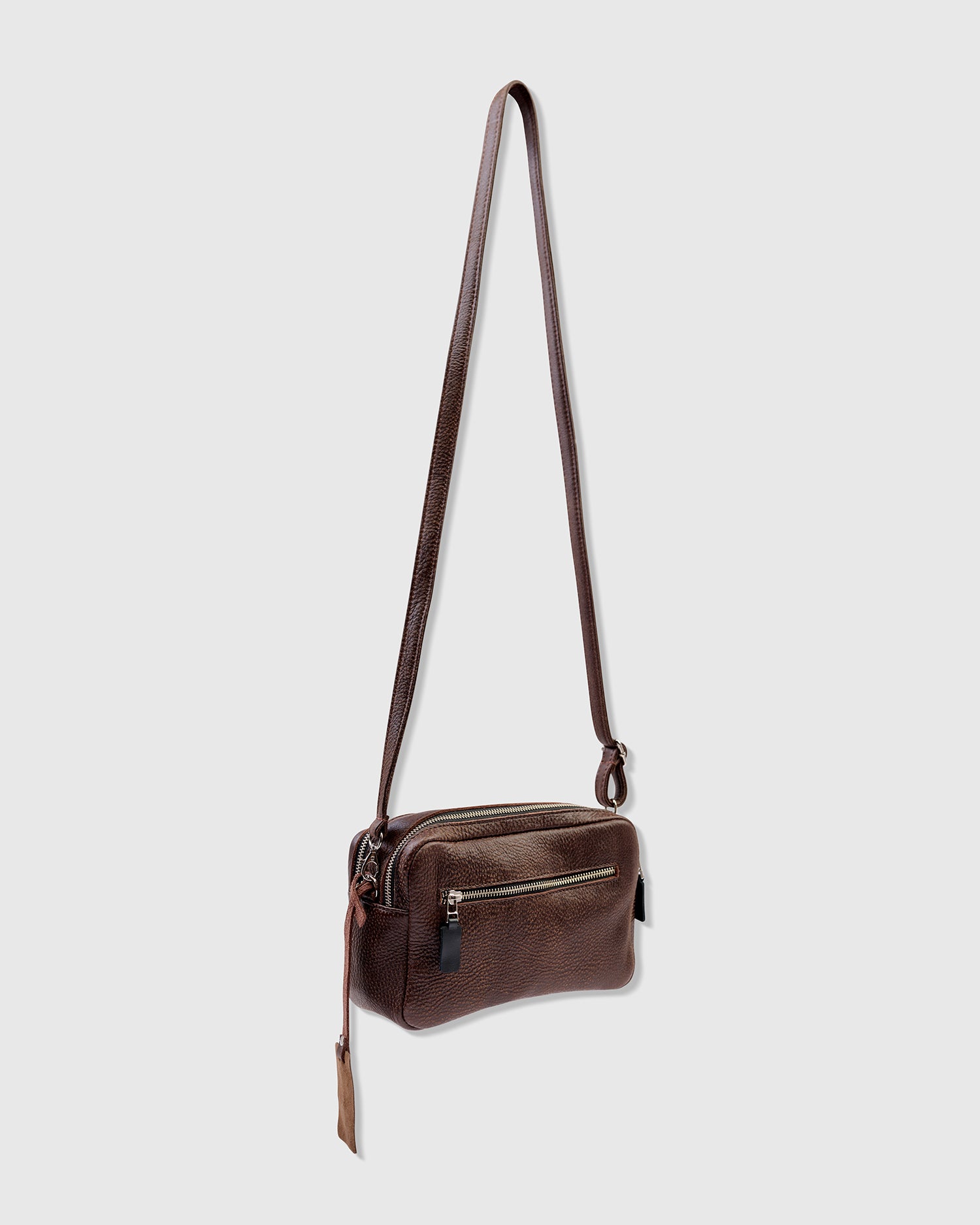 alembika-twin-zip-box-bag-chocolate-leder-crossbody image 4