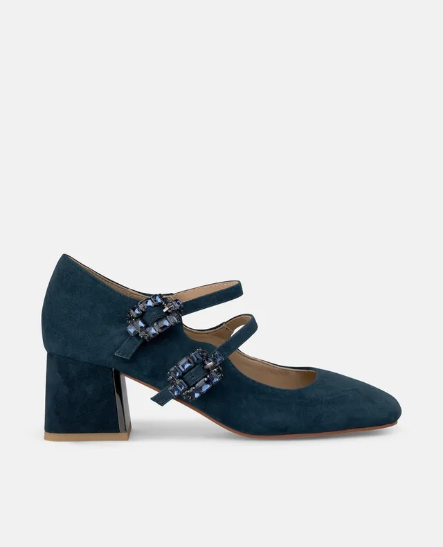 alma-en-pena-pumps-navy-mit-schmuck-schnallen-und-6-cm-absatz image 1