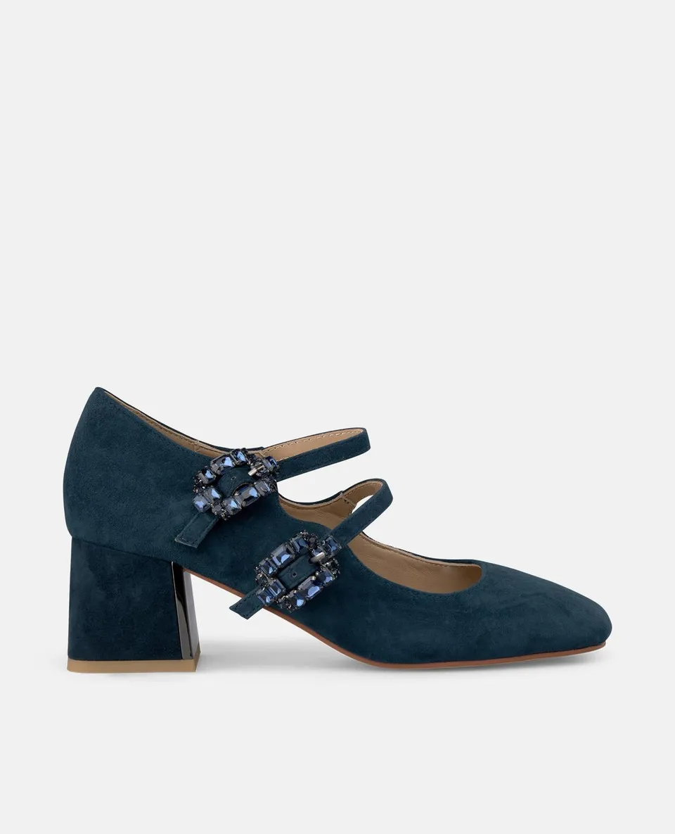 alma-en-pena-pumps-navy-mit-schmuck-schnallen-und-6-cm-absatz image 1
