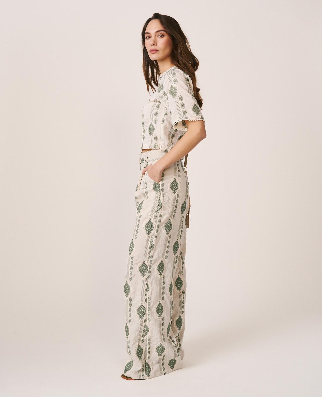 alma-en-pena-plissee-hose-wide-leg-beige image 3